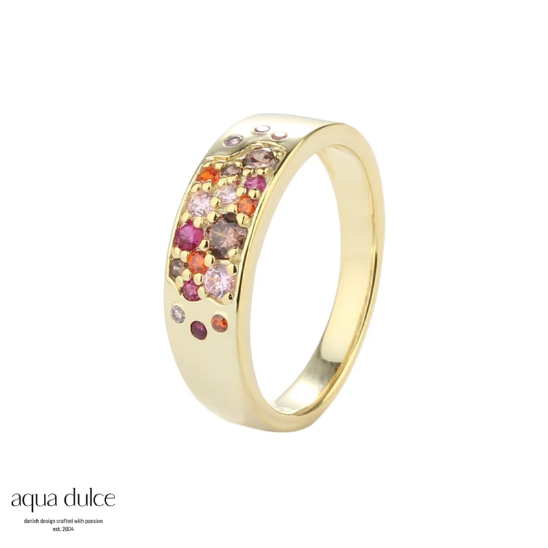 Pink Stardust Ring med Zirkonia - 100% Nikkelfri Smykke