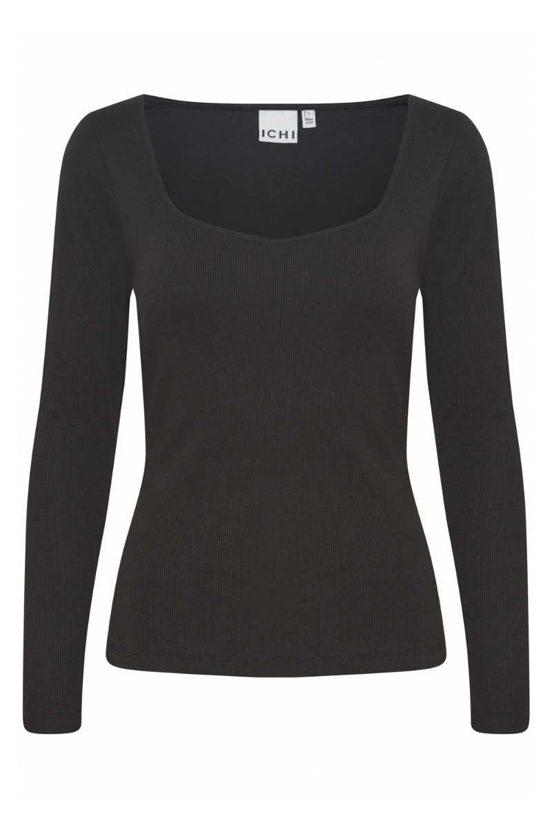 Ichi - Bluse - Ih Oreta Ls - Black