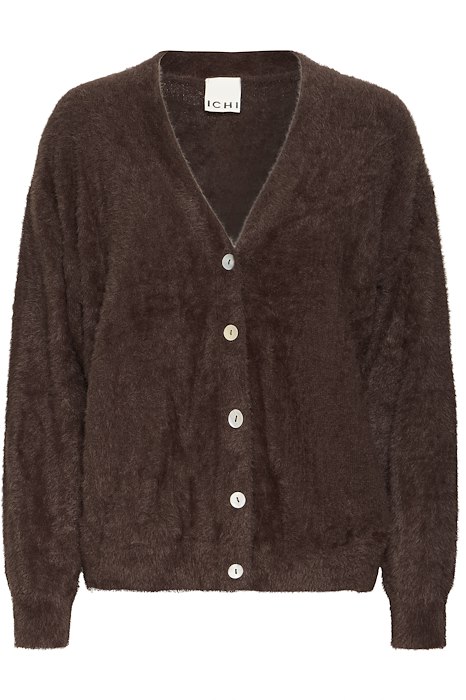 Ichi - Fluffy Cardigan - Brula - Chokoladebrun Co-lab
