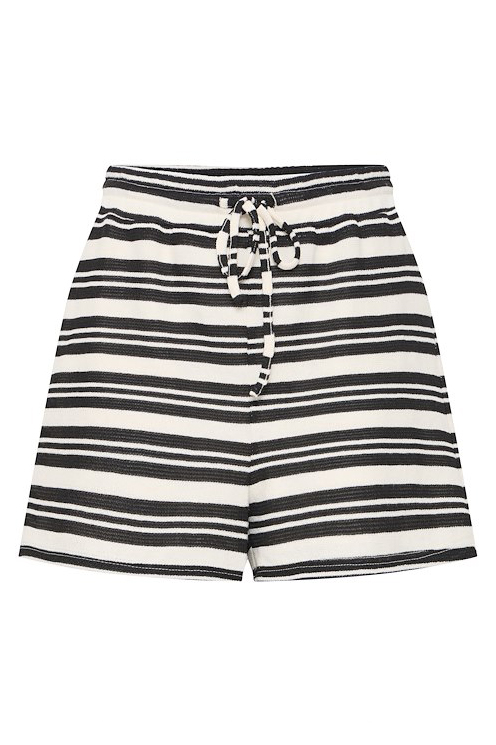 Ichi - Komfortable Shorts med Snøre og Elastik - Black Stripe