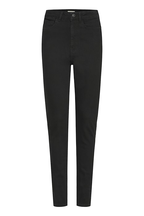 Ichi - Slim Fit Jeans med Høj Talje - Sort