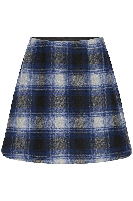 Ichi - Feminin Nederdel i Navy Peony Check