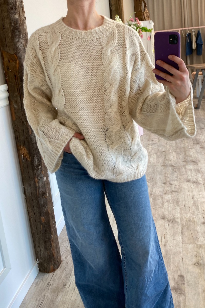 Noella - Lyza Knit Strik - Ivory til Pinsepriser