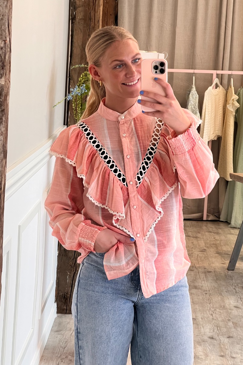 Continue - Skjorte - Jill - Pastel Pink - Sensommer Tilbud