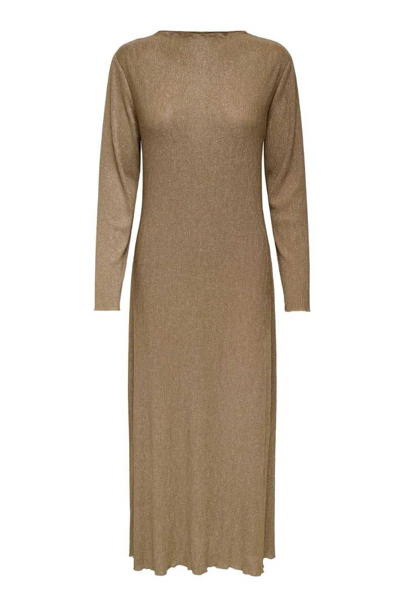Jdy - Kjole - Jdyamalfi Ls Pleat Dress - Sepia Tint