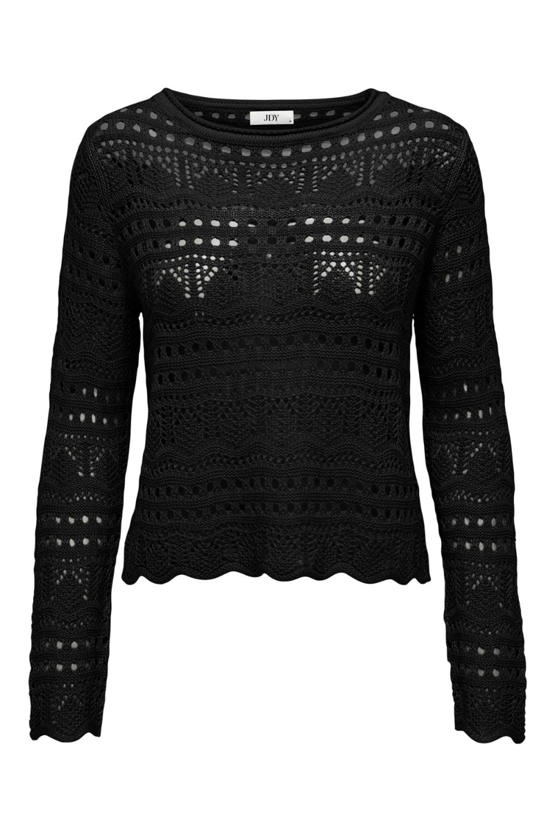 Jdy - Bluse - Jdy Sun Lay Ls Boatneck Pullover - Black