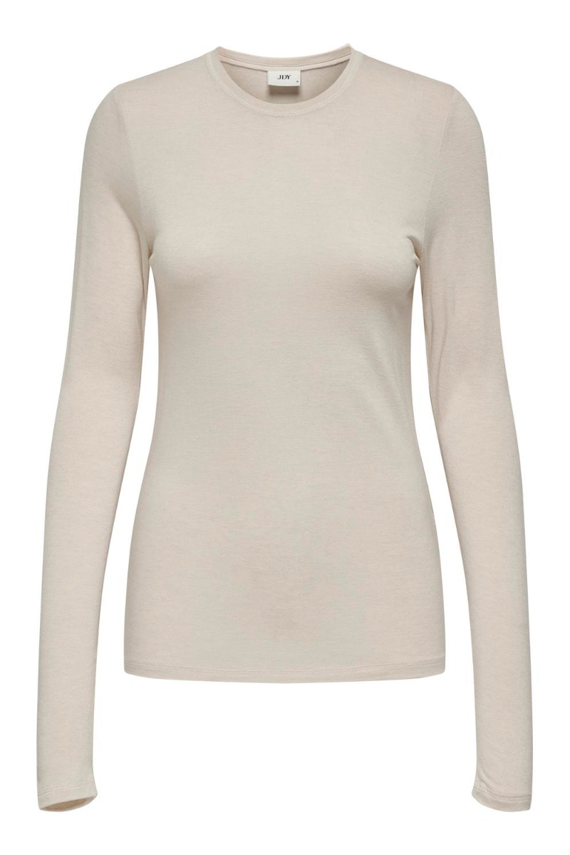 Jdy - Bluse - Jdy Suma Woolblend Ls Oneck Top Jrs Noos - Whitecap Gray