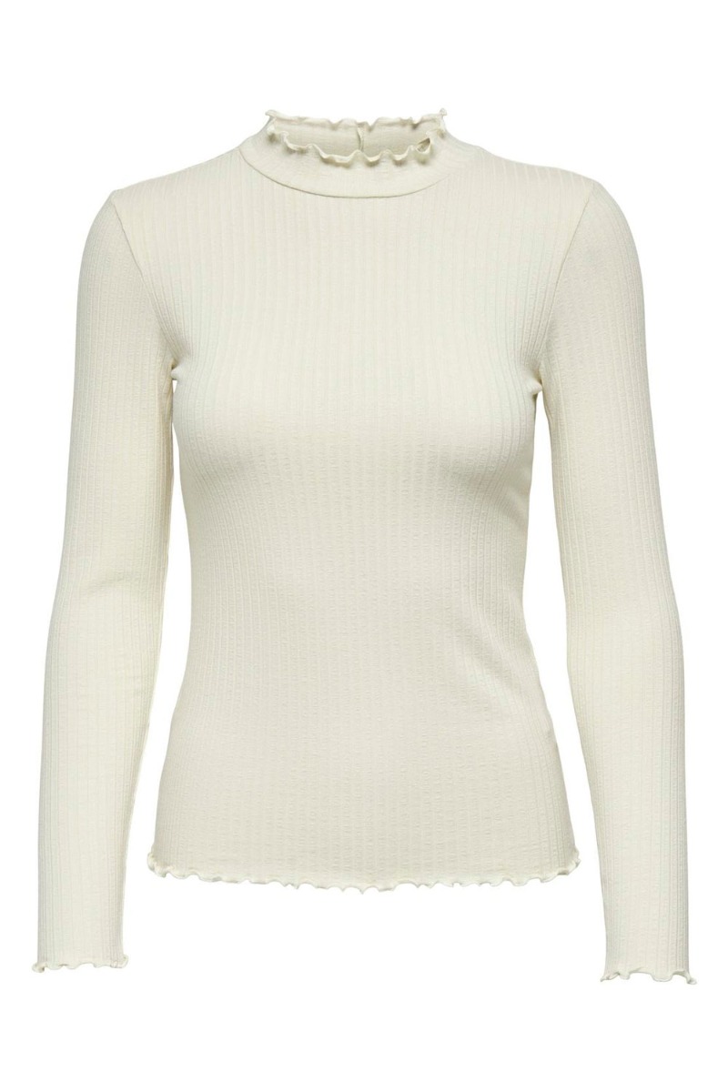 Jdy - Bluse - Jdy Fransiska Ls Highneck Top - Whitecap Gray