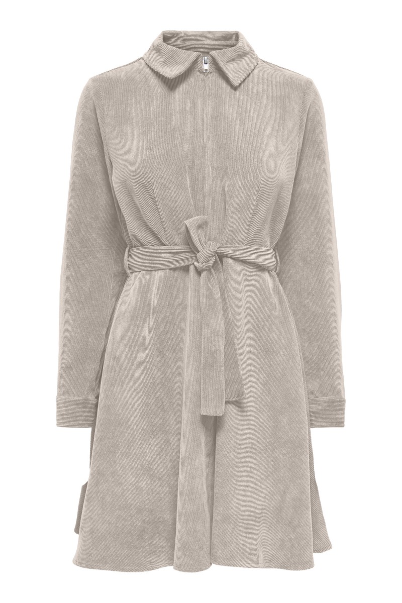 Jdy - Fløjlskjole - Ohio Ls Dress - Pumice Stone Tilbud