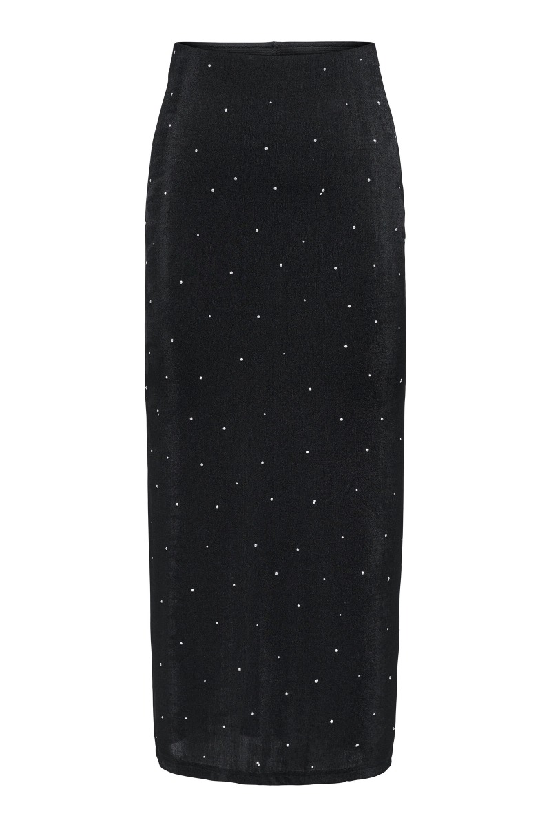 Jdy - Elegant Nederdel med Glimtende Sten - Sort Festlook