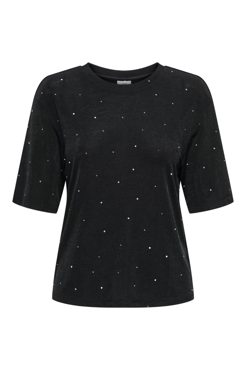 Jdy - Top med Glitrende Sten - Sort Elegance