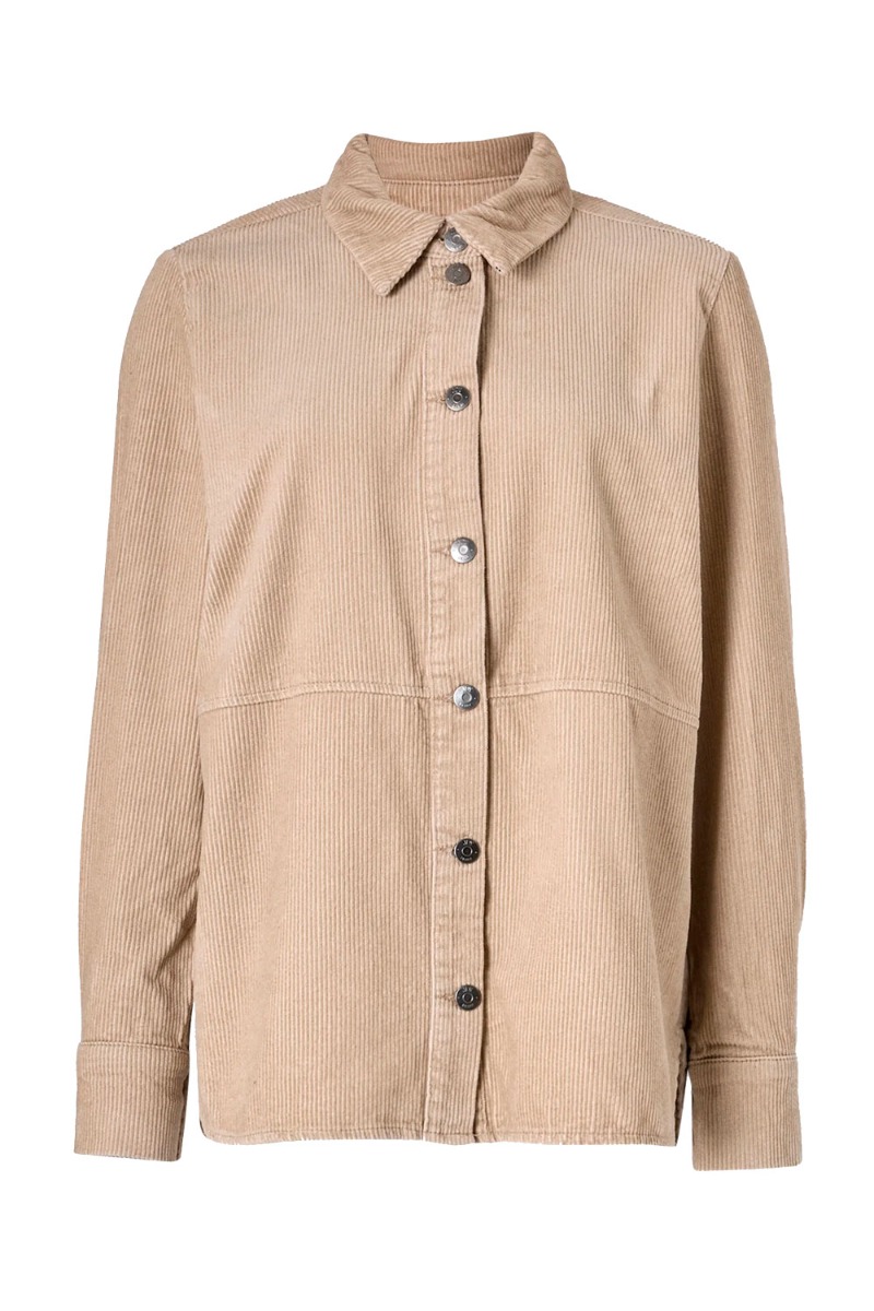 Jdy – Fløjls skjorte – Shiraz Ls Long Shirt – Simply Taupe