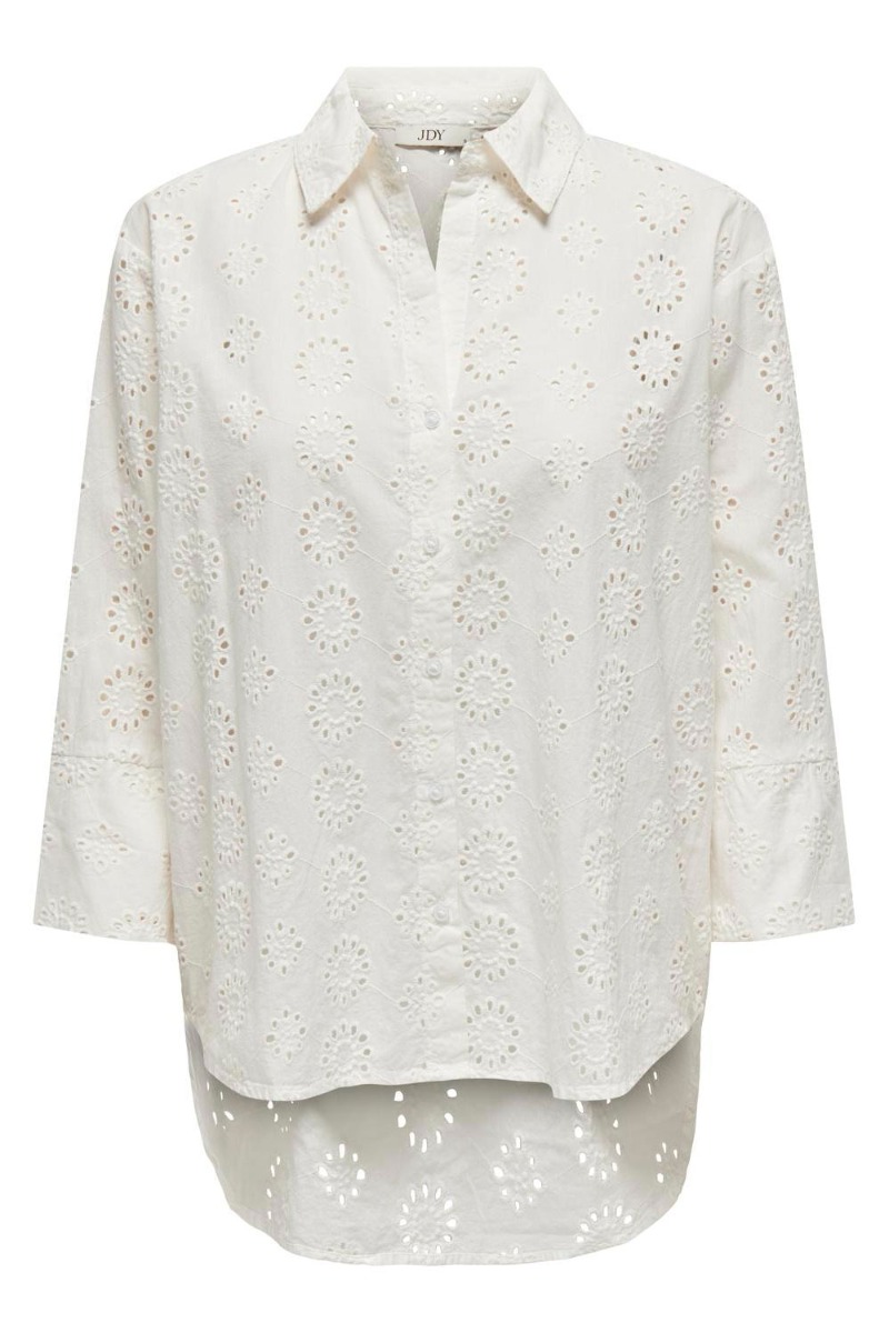 Jdy - Hvid Skjorte i Blonde - Cloud Dancer Stilfuld Elegance