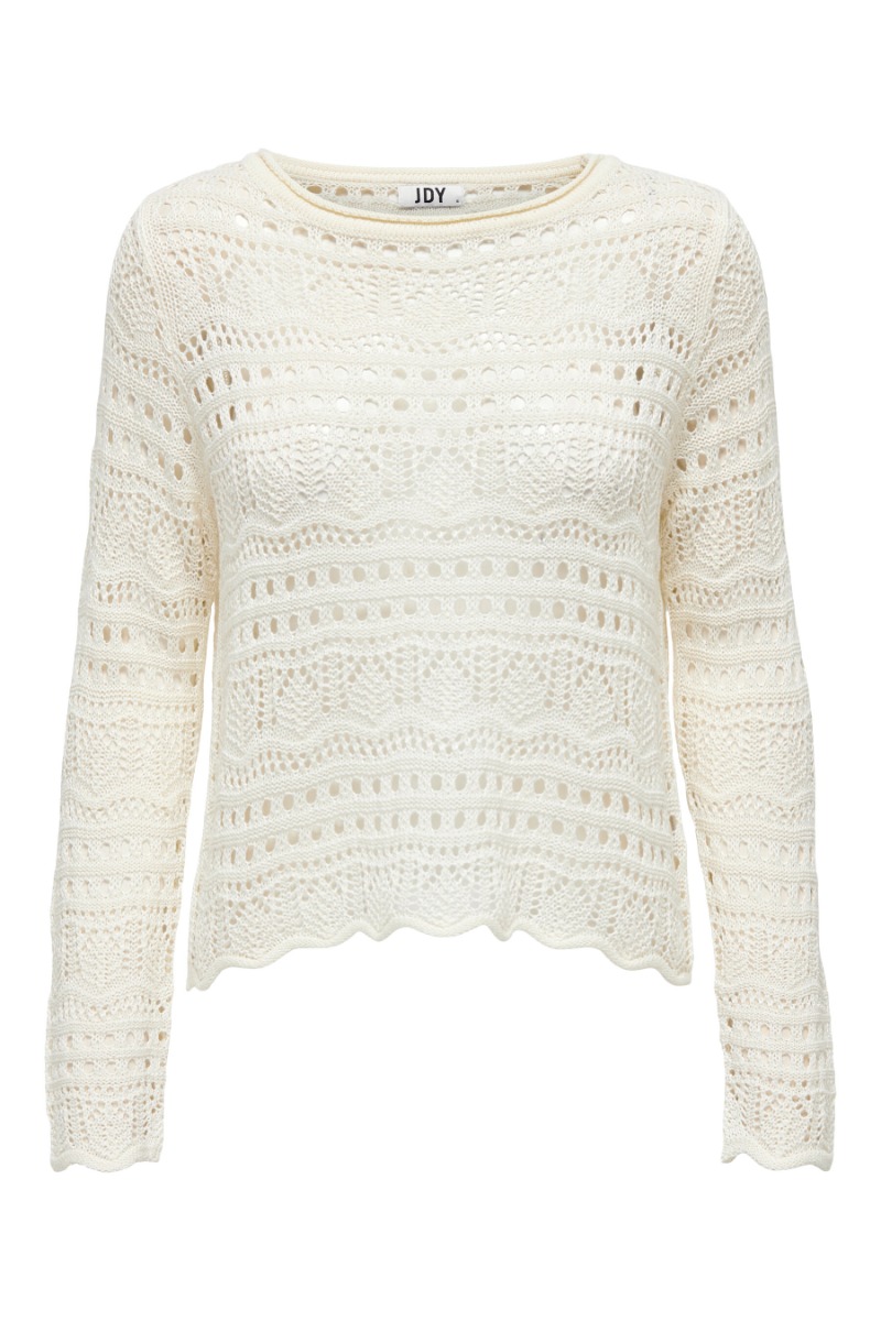 Jdy - Bluse - Sun Lay Ls Boatneck Pullover - Eggnog