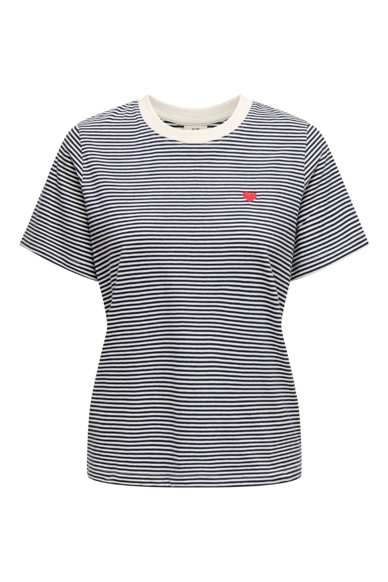 Jdy - T-shirt - Jdy Pisa Ss Print Top - Cloud Dancerstripes Sky Captain