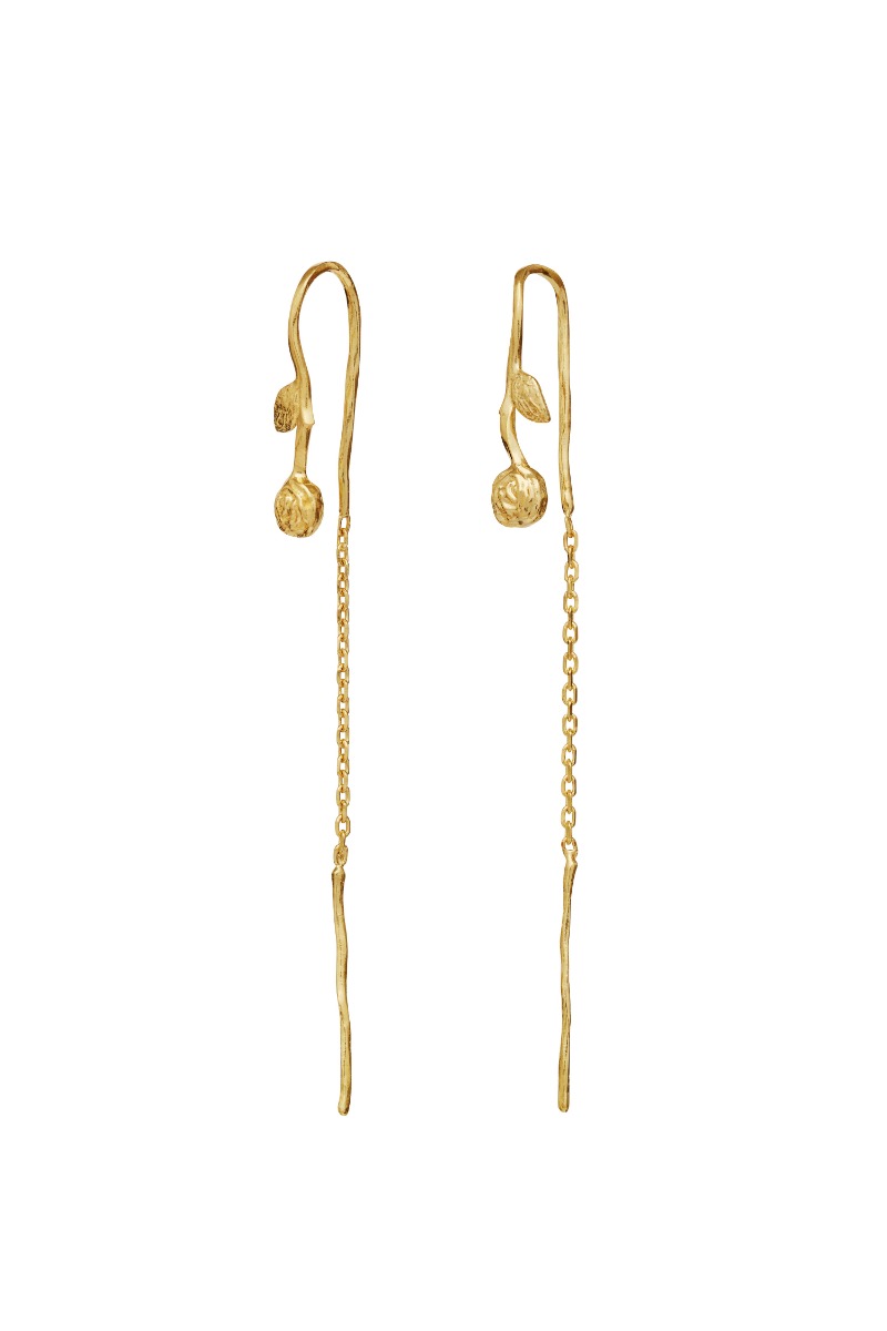 Maanesten - Junia Øreringe i Guld - Elegante Rosedesign