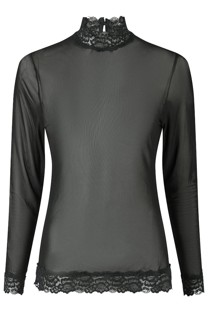 Neo Noir - Bluse - Liza Mesh Lace Blouse - Black