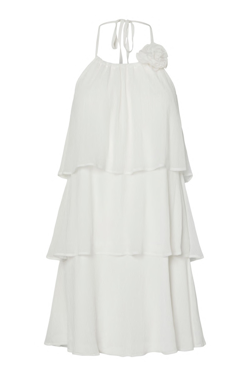 Pieces - Kjole - Clara Sl Short Layred Dress - Bright White