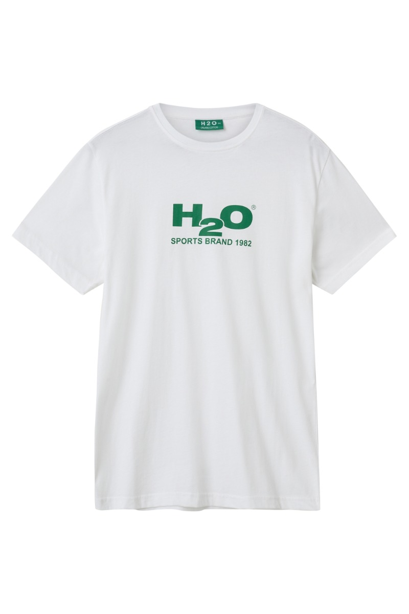 H2o Basic Logo T-shirt - Hvid med Mørkegrøn Tekst