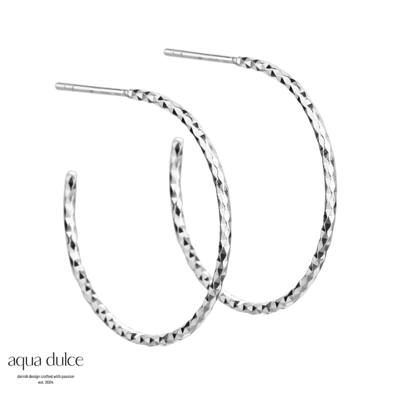 Diamond Cut Hoop 25 Mm Silver