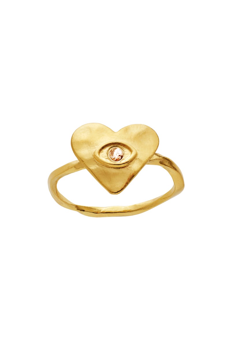 Maanesten Cassia Ring i Guld - Smuk Hjertering