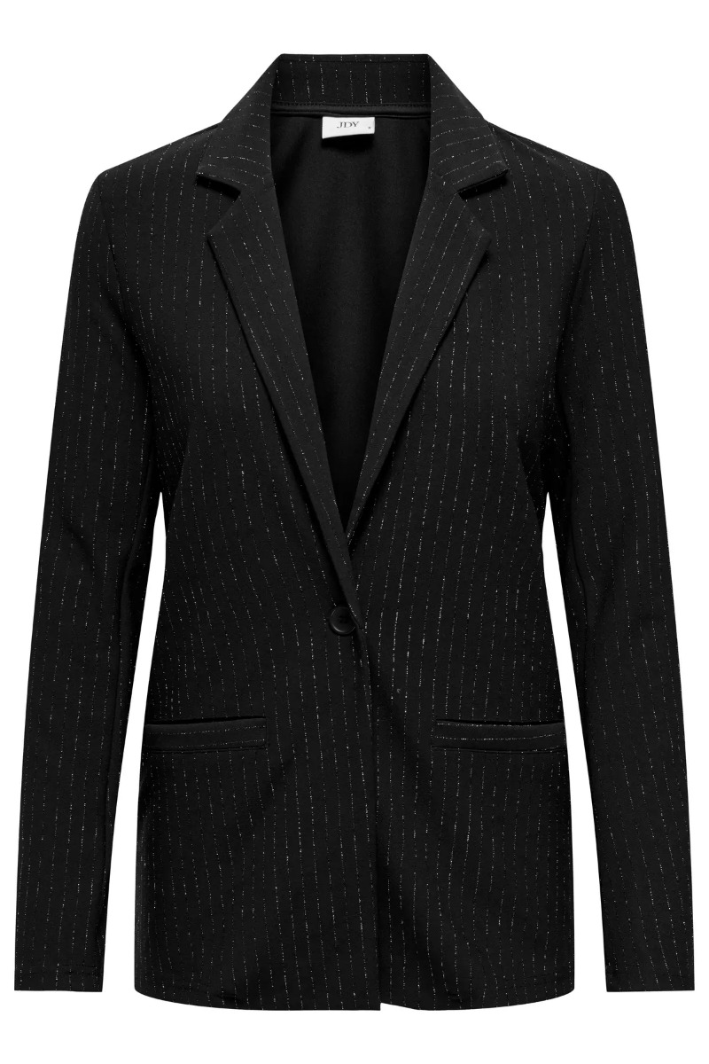 Jdy – Mary Ls Lurex Blazer – Sort Sølv Stribet Glamour