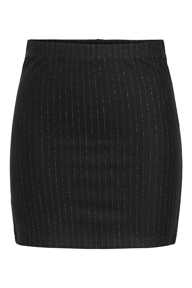 Jdy - Mary Lurex Mini Nederdel - Sort Lurex Striber