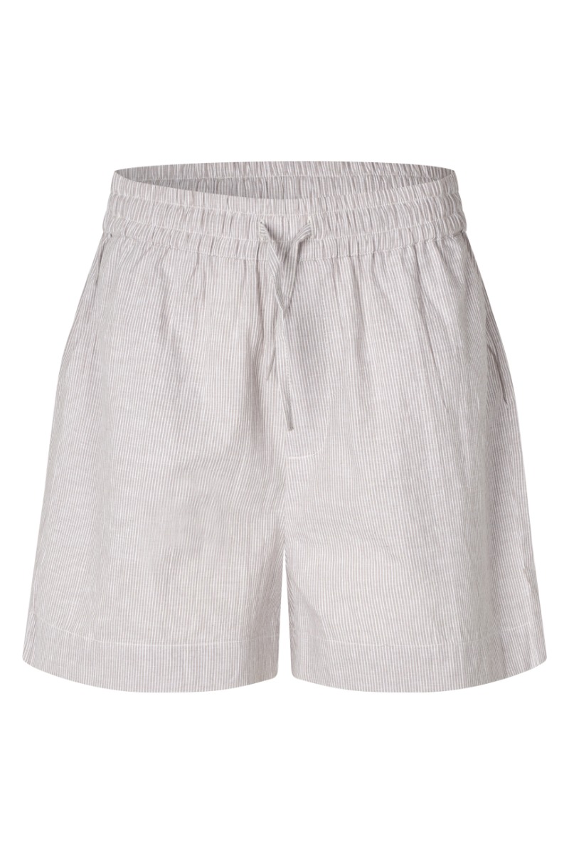 Mbym - Shorts - Meris-m - Cinder Hvid Stribe Udsalg