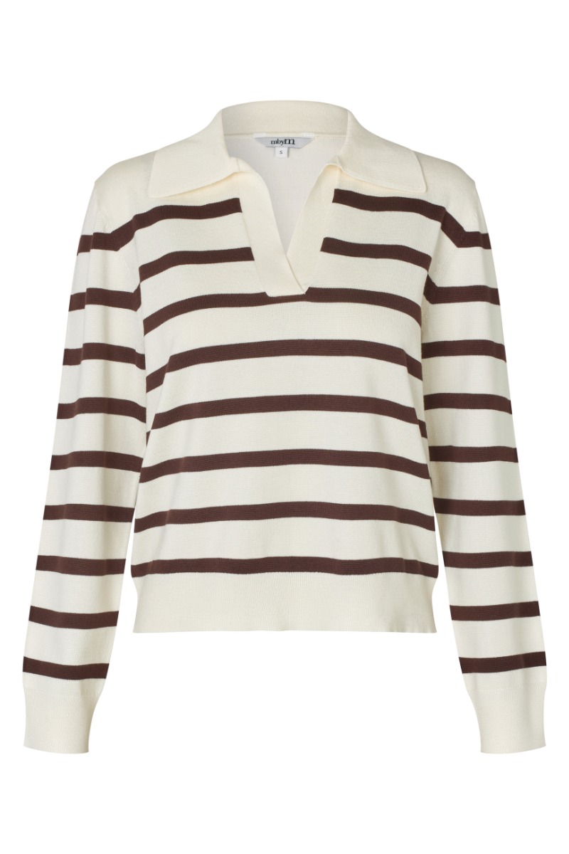 Mbym Bluse Sika-m i Java Sugar Stripe - Polo-look
