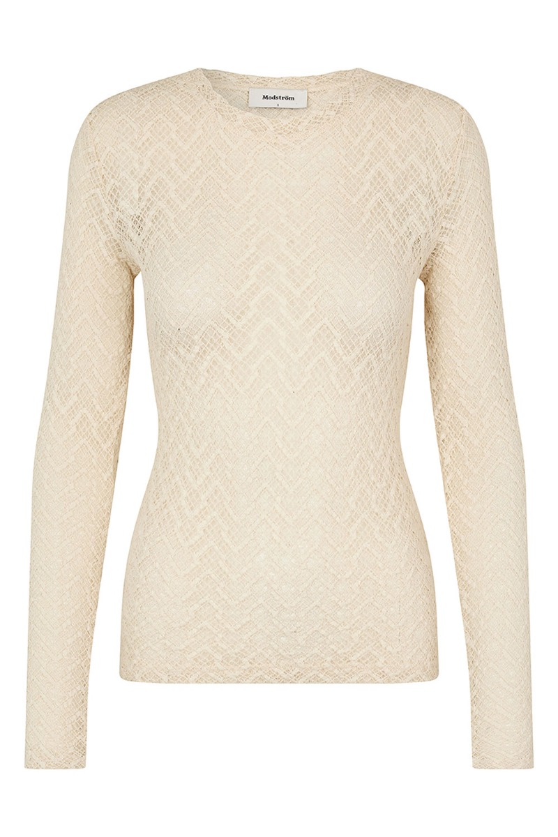 Modstrøm - Gennemsigtig Blonde Bluse - Udsalg!