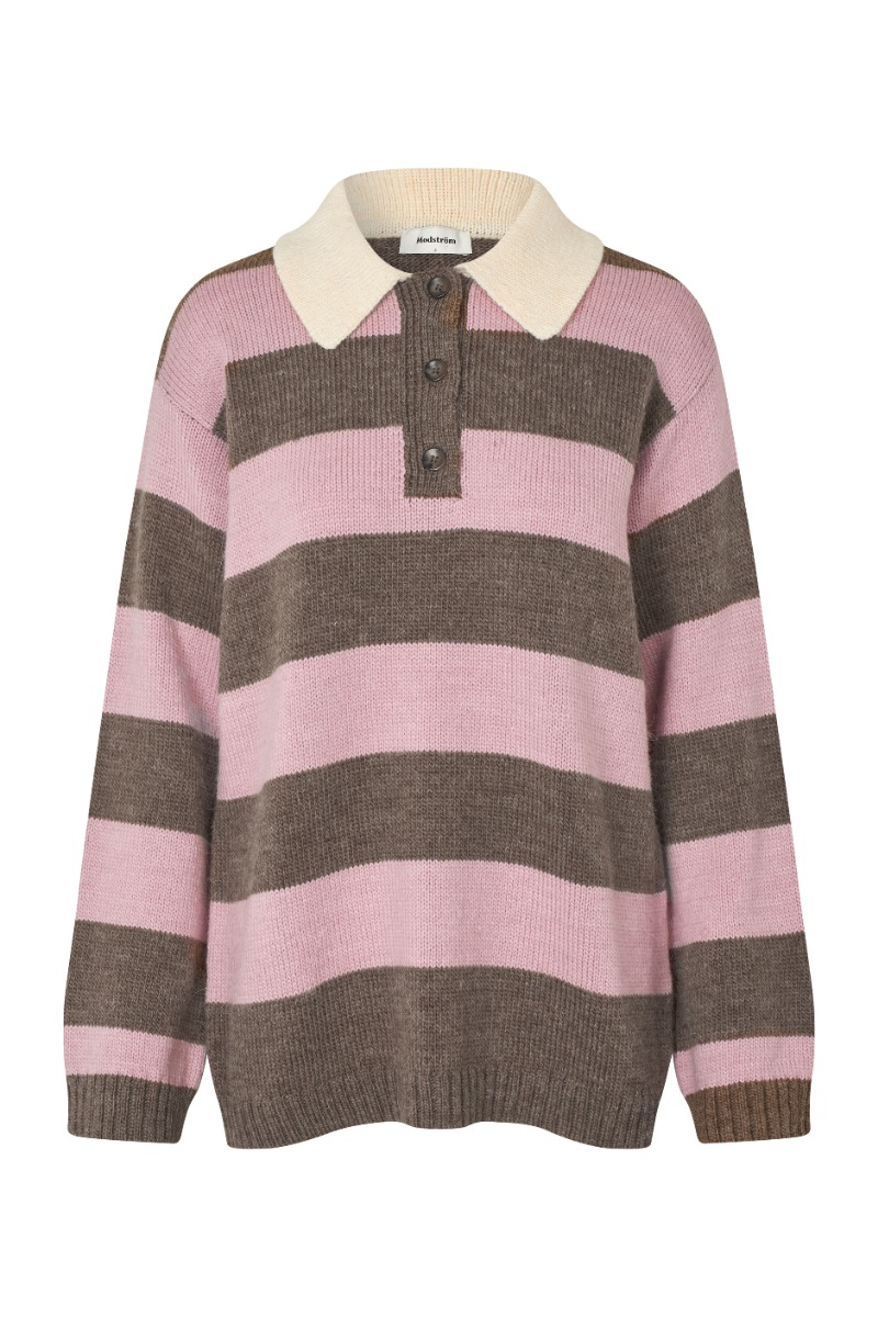 Modstrøm - Pelham Stripe Polo i Lilac Chocolate - Super cool!