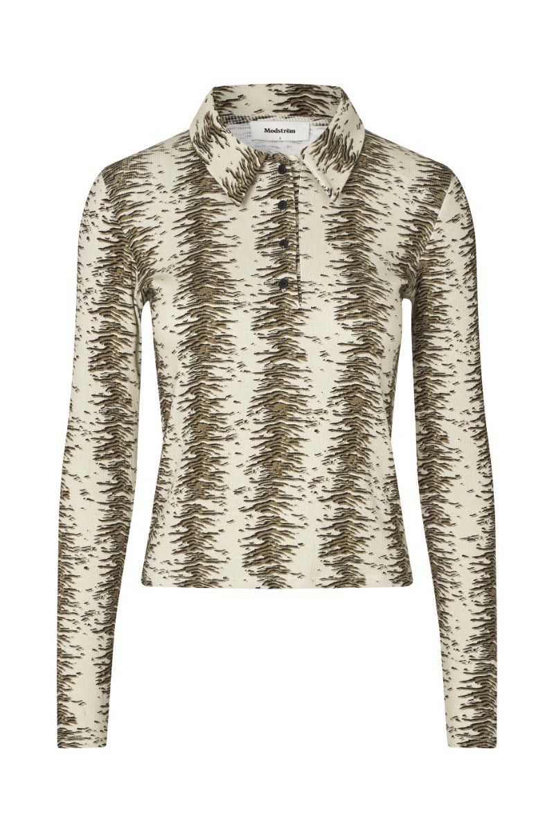 Modstrøm - Zebraprint Polo Bluse - Porsia Print