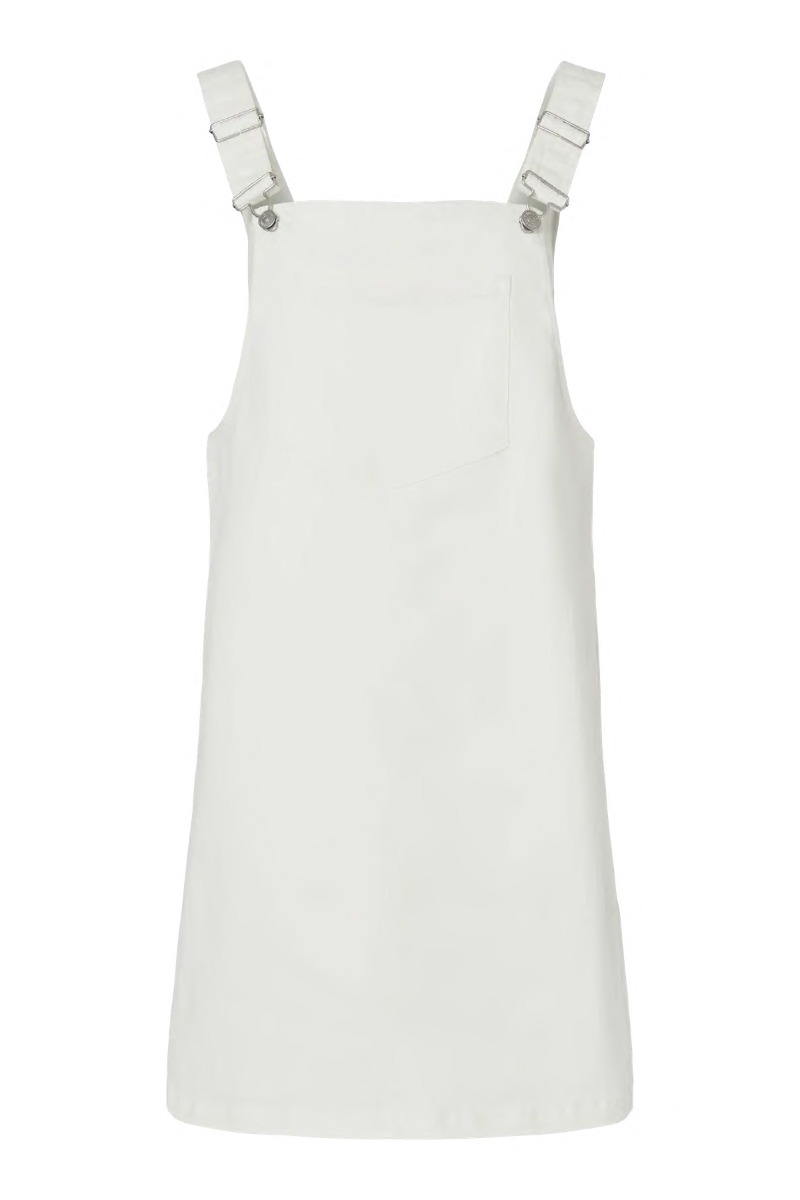 Pieces - Monica Sl Denim Spencerkjole - Lys Hvid Udsalg