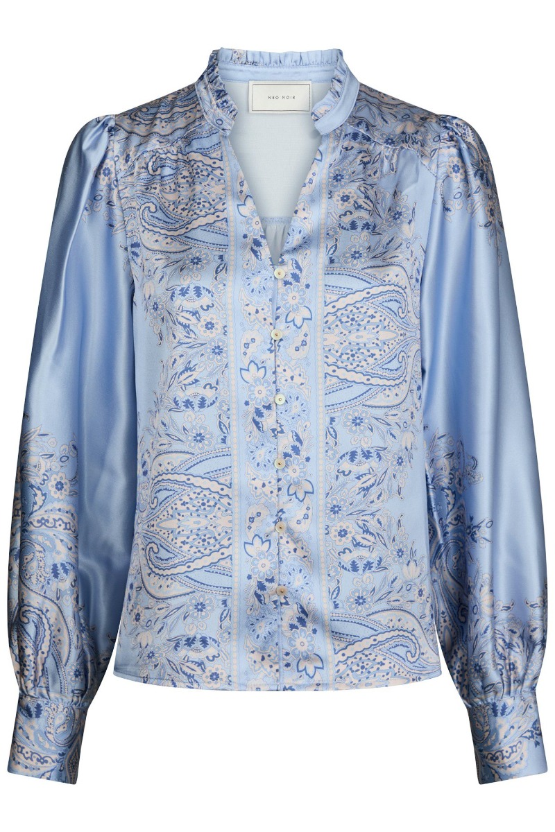 Neo Noir - Massima Paisley Bluse - Lys Blå Udsalg