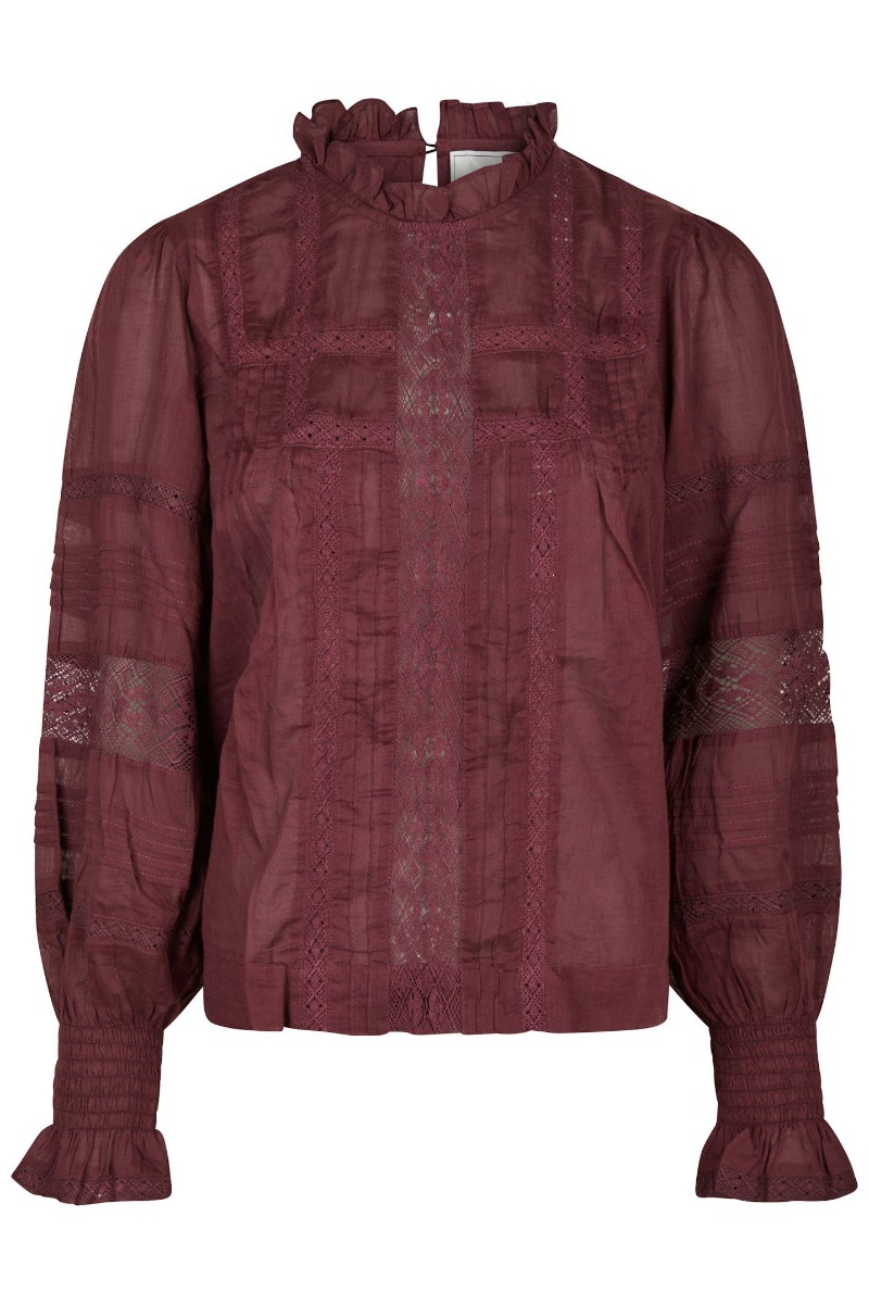 Neo Noir - Bluse - Ebba S Voile Blouse - Burgundy