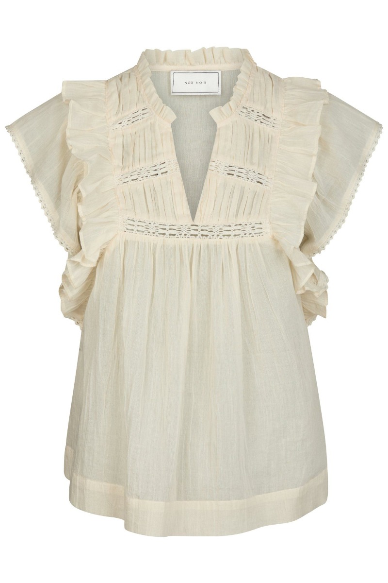 Neo Noir - Jayla S Voile Top - Lys Gul Udsalg