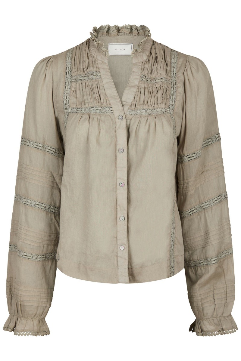 Neo Noir - Bluse - Lyla S Voile Blouse - Smoke Green