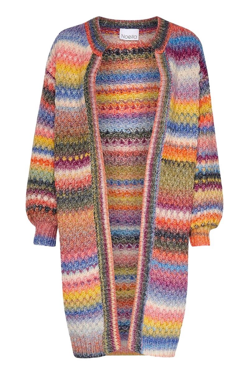 Noella - Gio Cardigan - Multifarvet Hjemmestrik Look