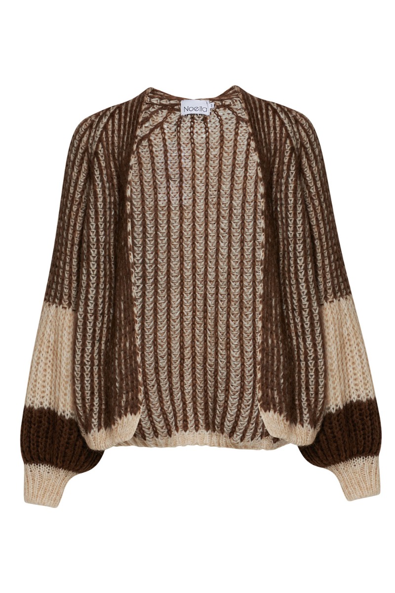 Noella - Liana Strikket Cardigan - Beigebrun