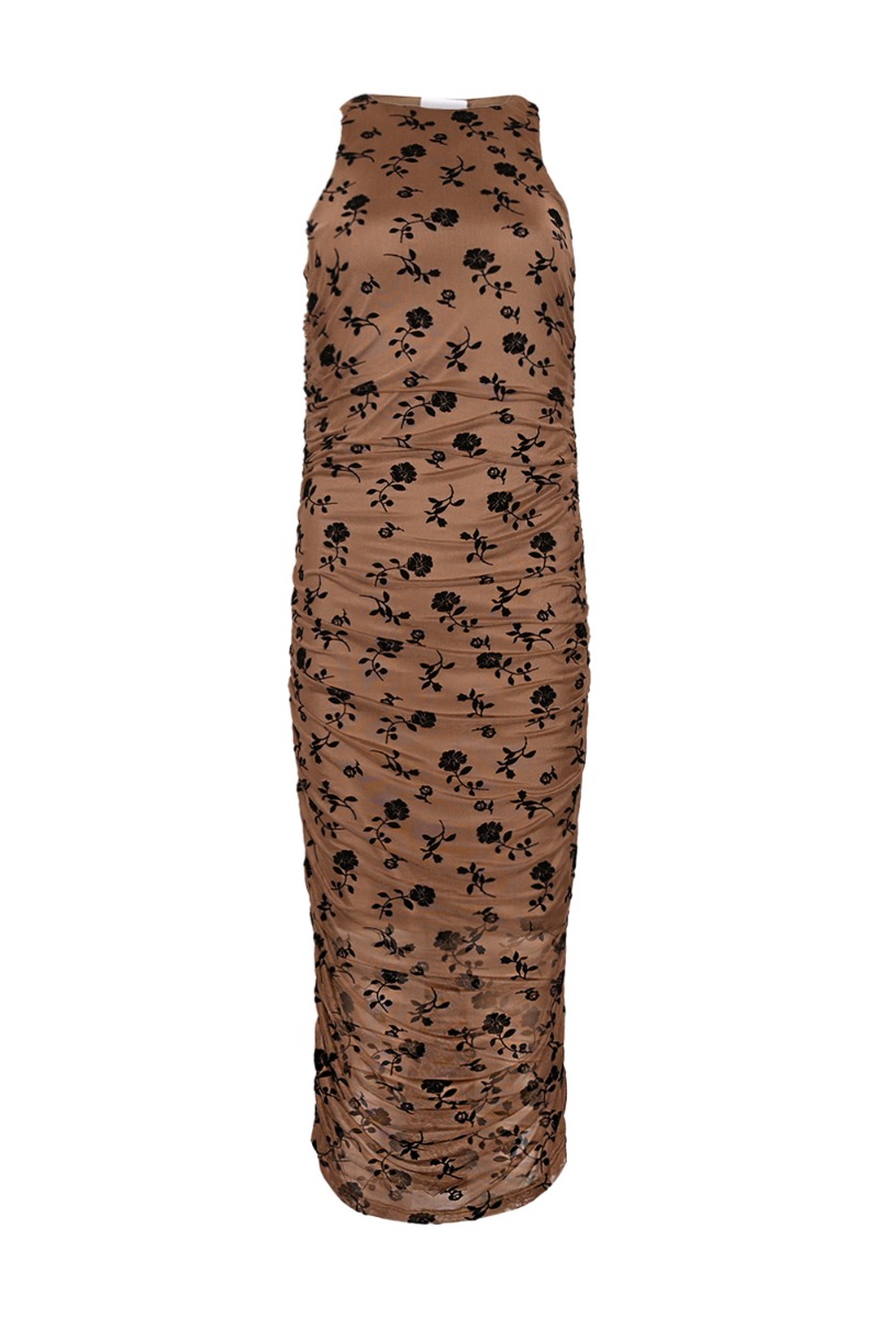 Noella - Leanna Kjole i Morel Print - Elegant Design