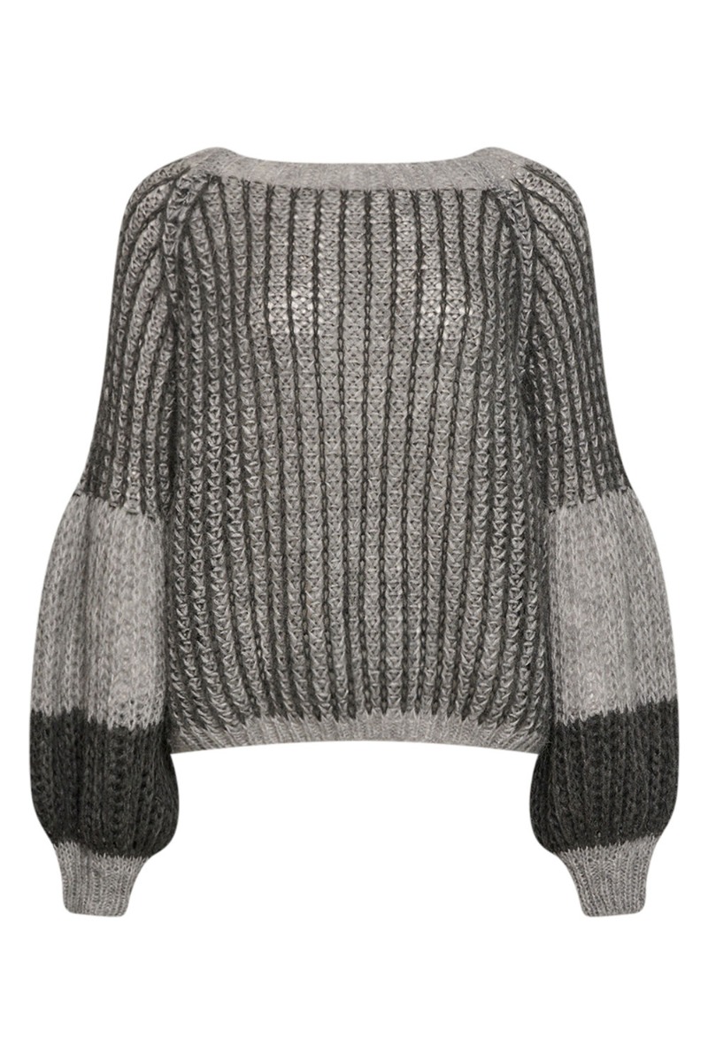Noella - Liana Strik Sweater - Grå Melange Mix