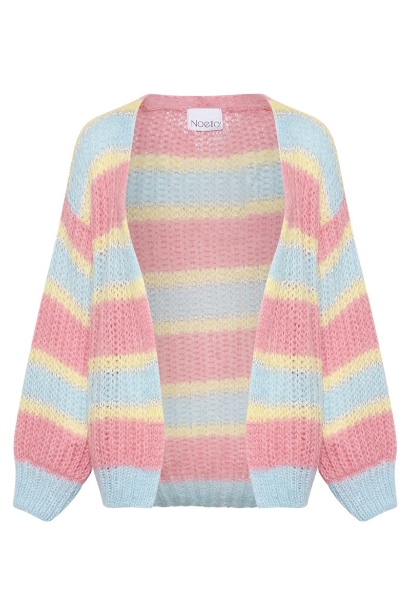Noella - Cardigan - Pacific Knit Cardigan - Light Bluerose Mix