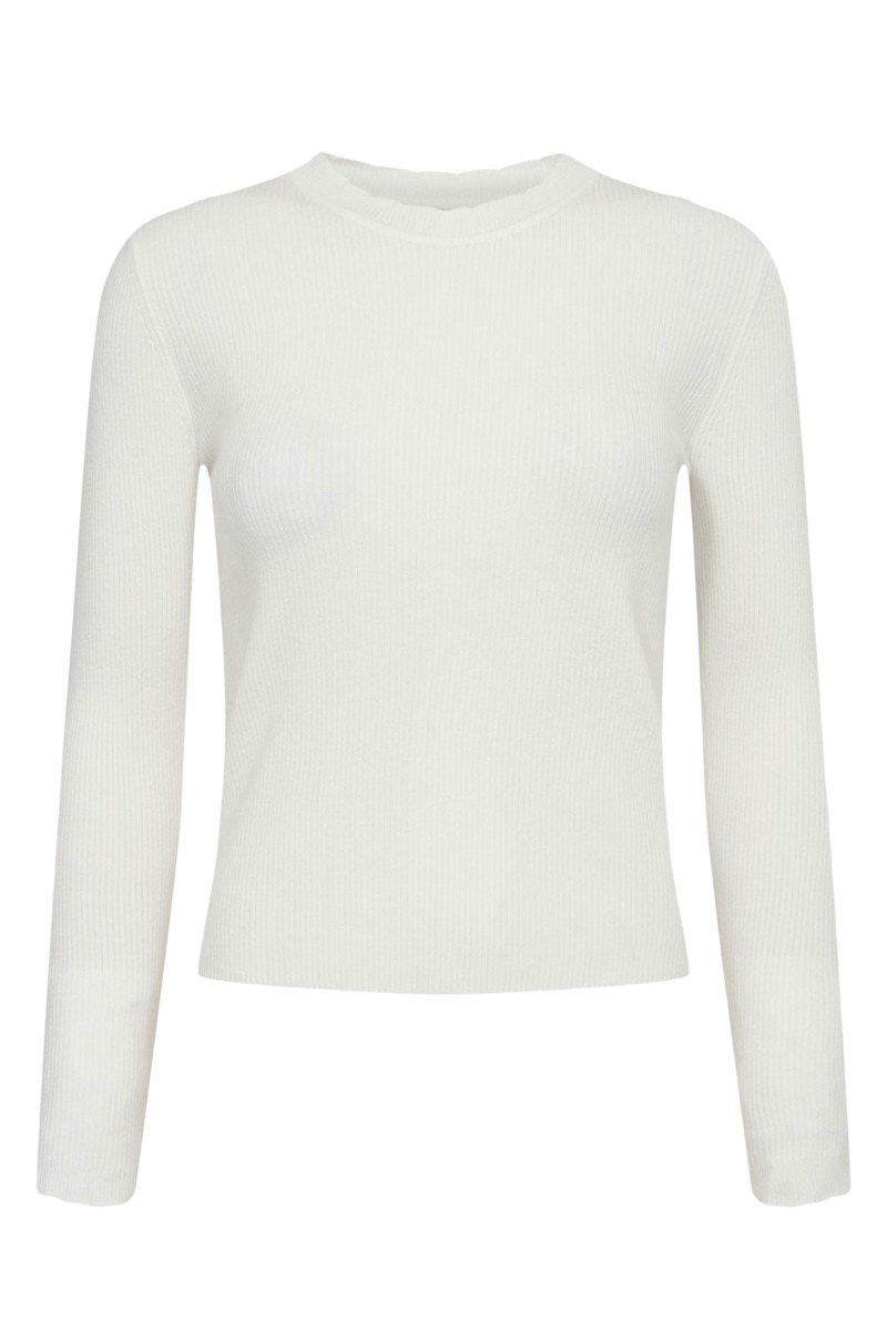 N?mph - Bluse - Nuroa O-neck Pullover - Cloud Dancer
