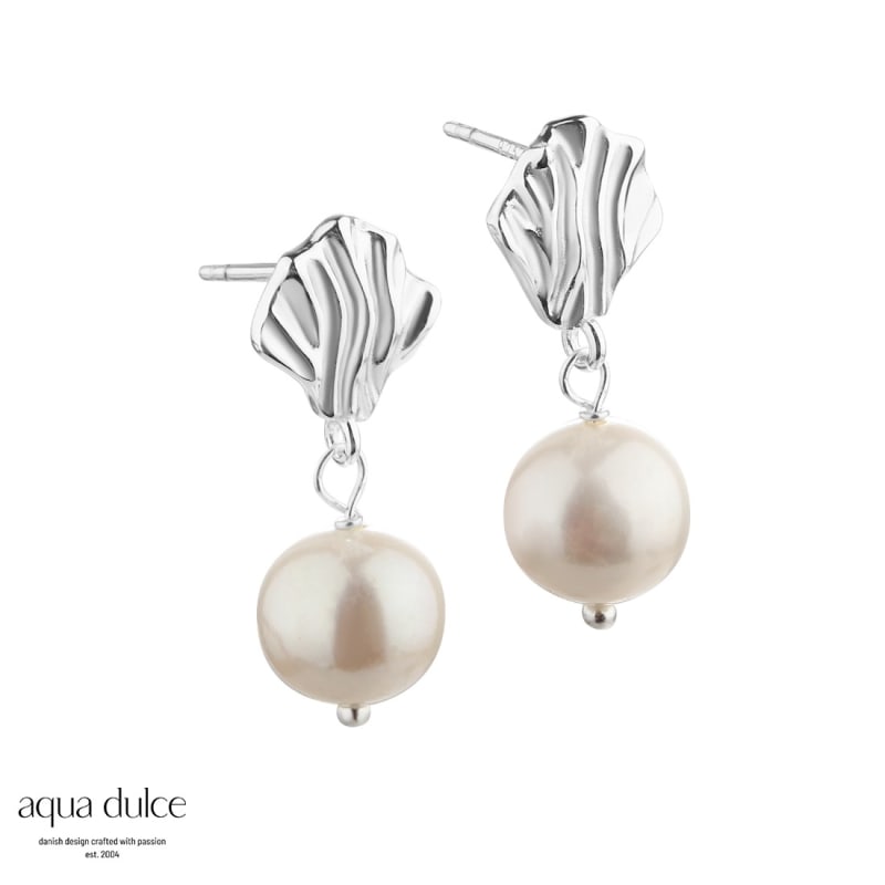 Hulda Pearl Earstud Silver