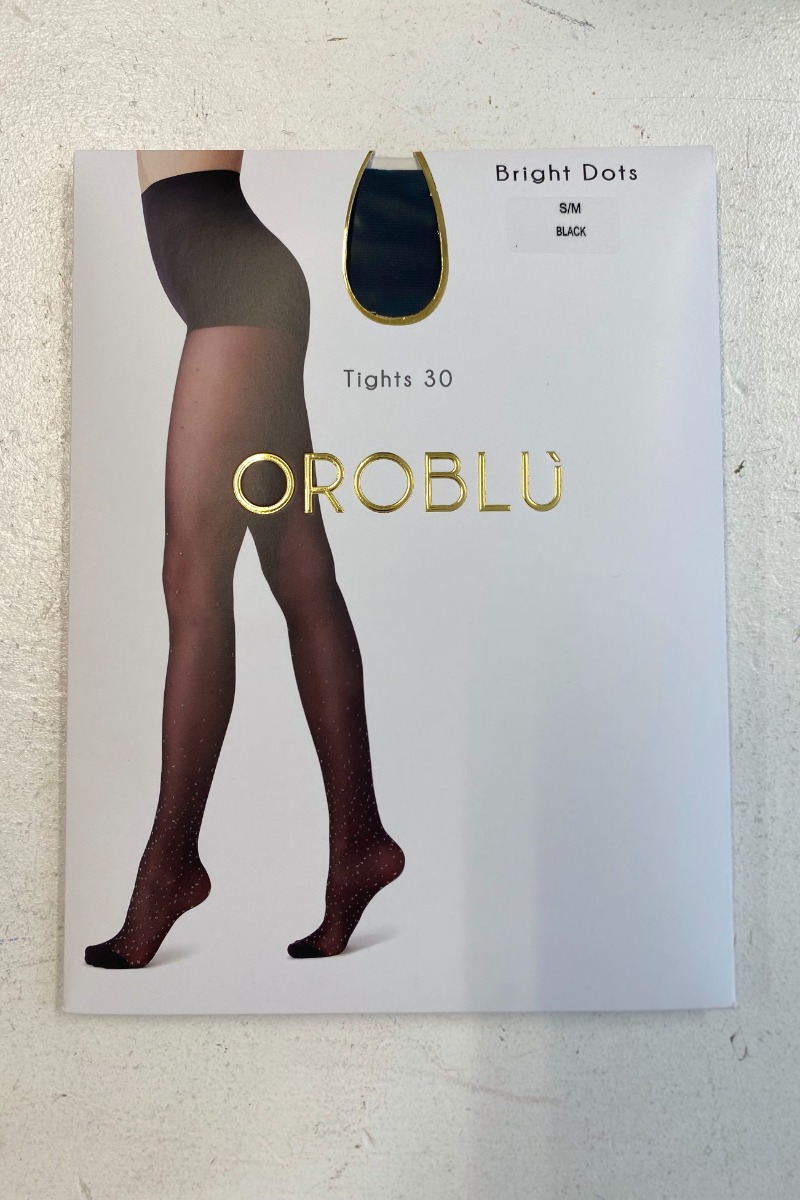 Oroblu - Feststrømpebukser med Prikker - Sort 30 Denier