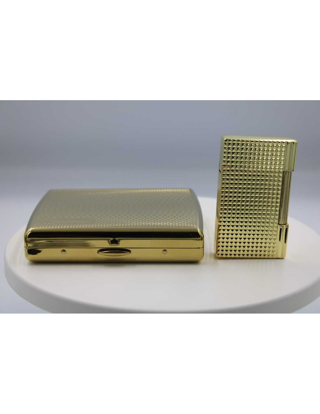 Eksklusivt sæt: Jean Claude Guld Lighter & Cigaretetui
