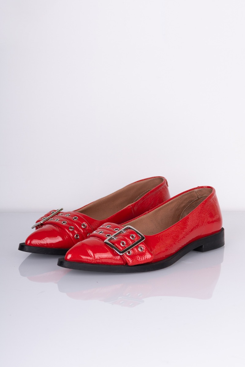 Pavement - Saso Low Ballerina Sko - Rød Patent