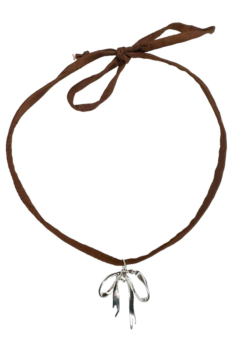 Pico Halskæde med Sløjfe - Aubergine Elegance