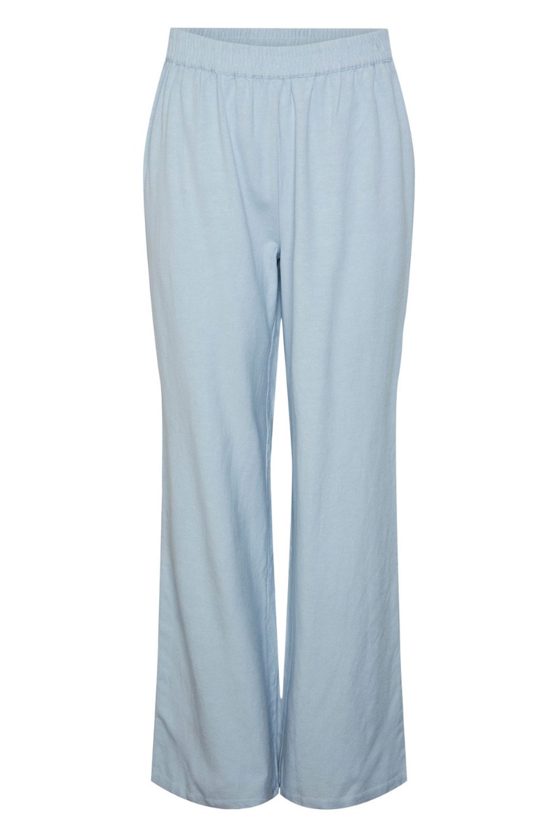 Pieces - Pc Milano Hw Wide Pant - Lys blå bukser til sommer