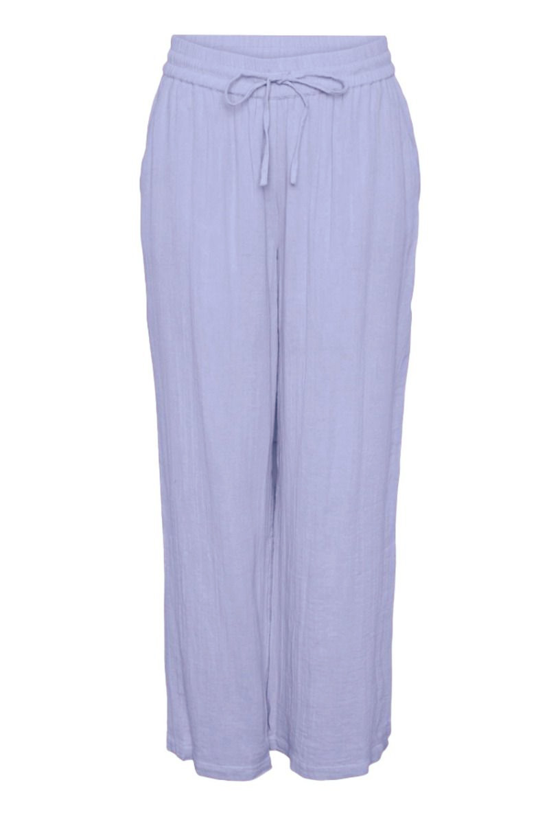 Pieces - Bukser - Pc Mastina Hw Wide Pants - Hydrangea